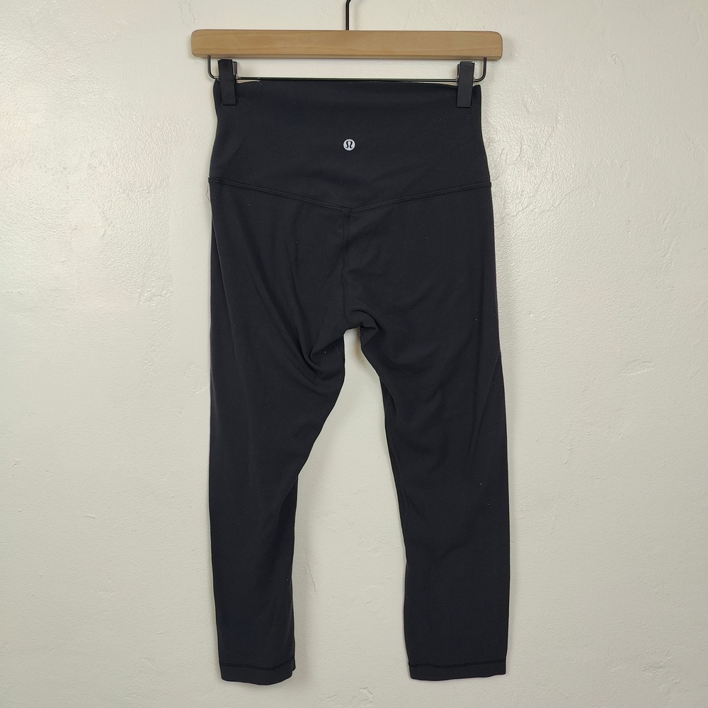 Lululemon Align Crop Pants Womens 6 Black High Rise 21" Nulu Yoga Athleisure - Picture 5 of 8